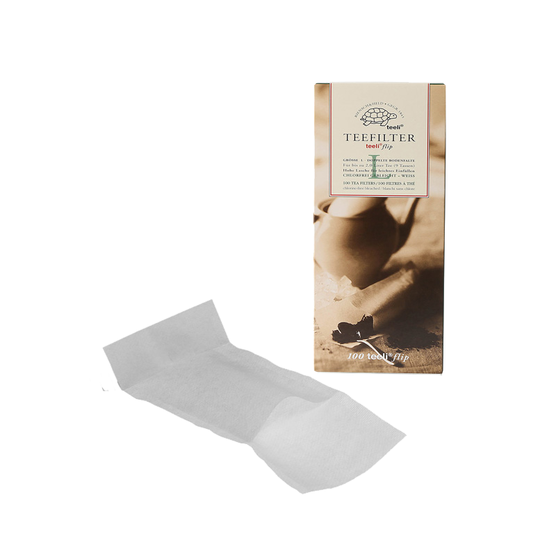 Papierfilter teeli flip mit Bodenfalte Größe L
