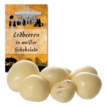 Erdbeeren Erdbeeren in weißer Schokolade