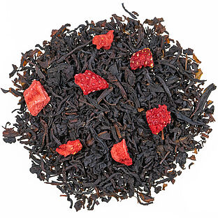 Erdbeer-Sahne Erdbeer Sahne aromatisierte Schwarztee Mischung