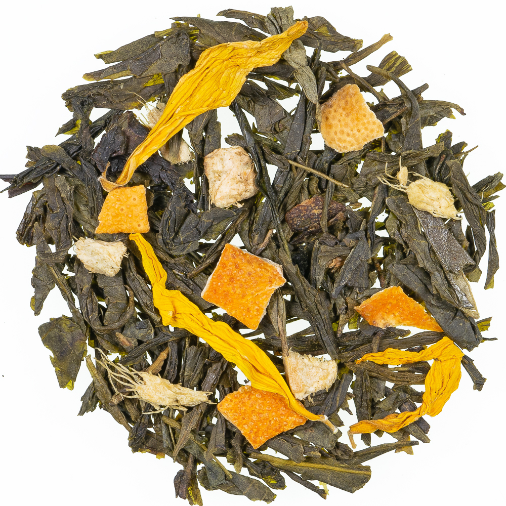 Ingwer-Zitrone natürlich aromatisierte Grünteemischung