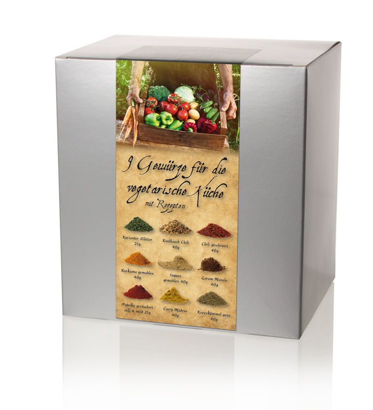 Box-Vegetarisch 9 Gewürze für die vegetarische Küche