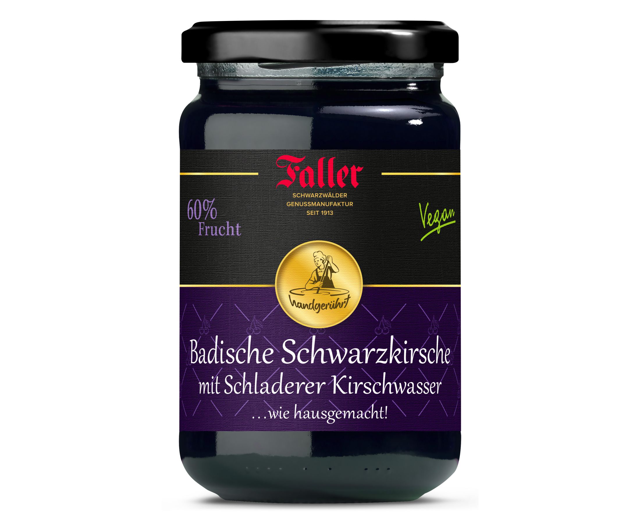 Schwarzkirsche_Kirschwasser_285103306338001_EAN_4033301214148_330g_WEB_0001 Schwarzkirsch Konfitüre extra mit Schladerer Kirschwasser