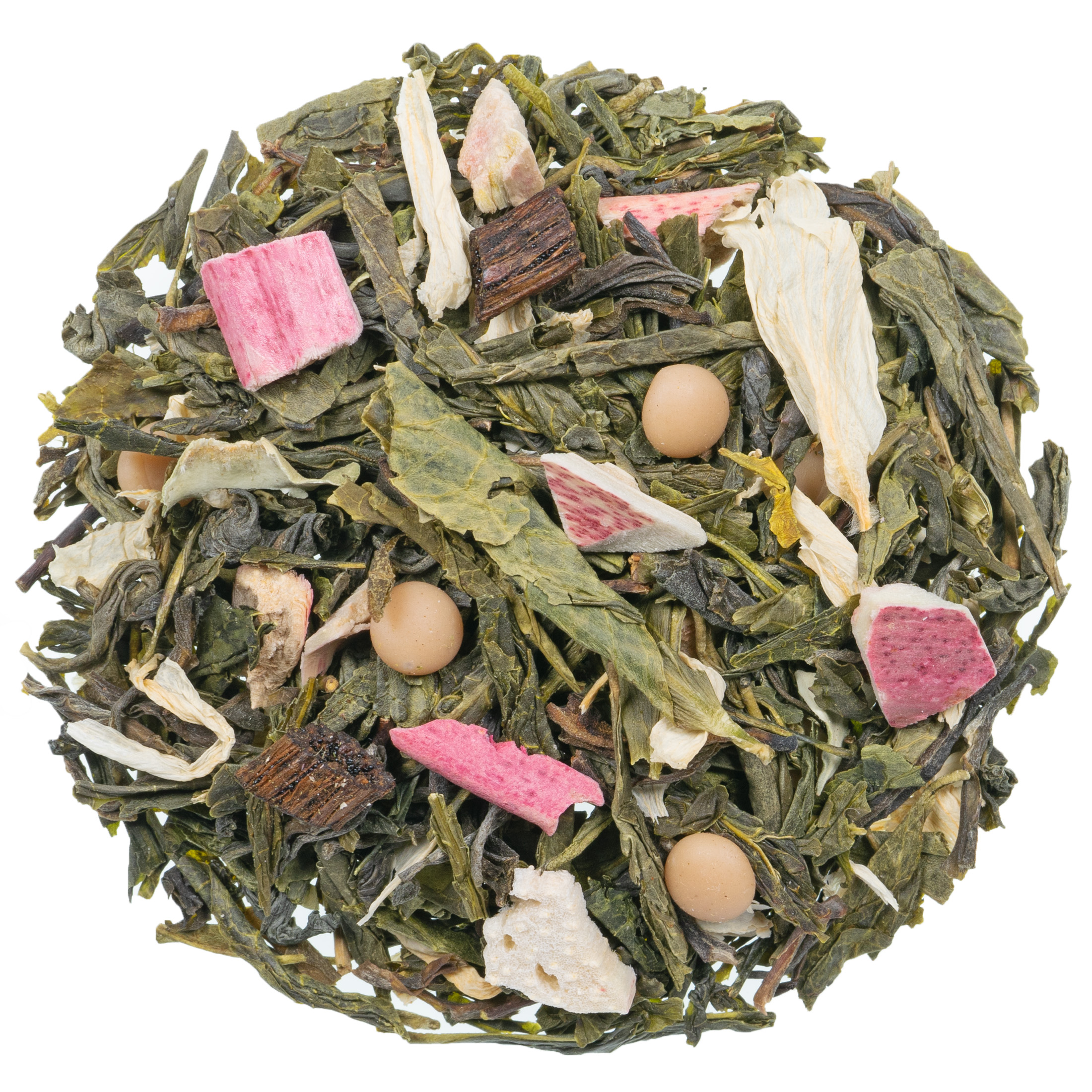  Grüntee aromatisiert Rhabarber Karamell
