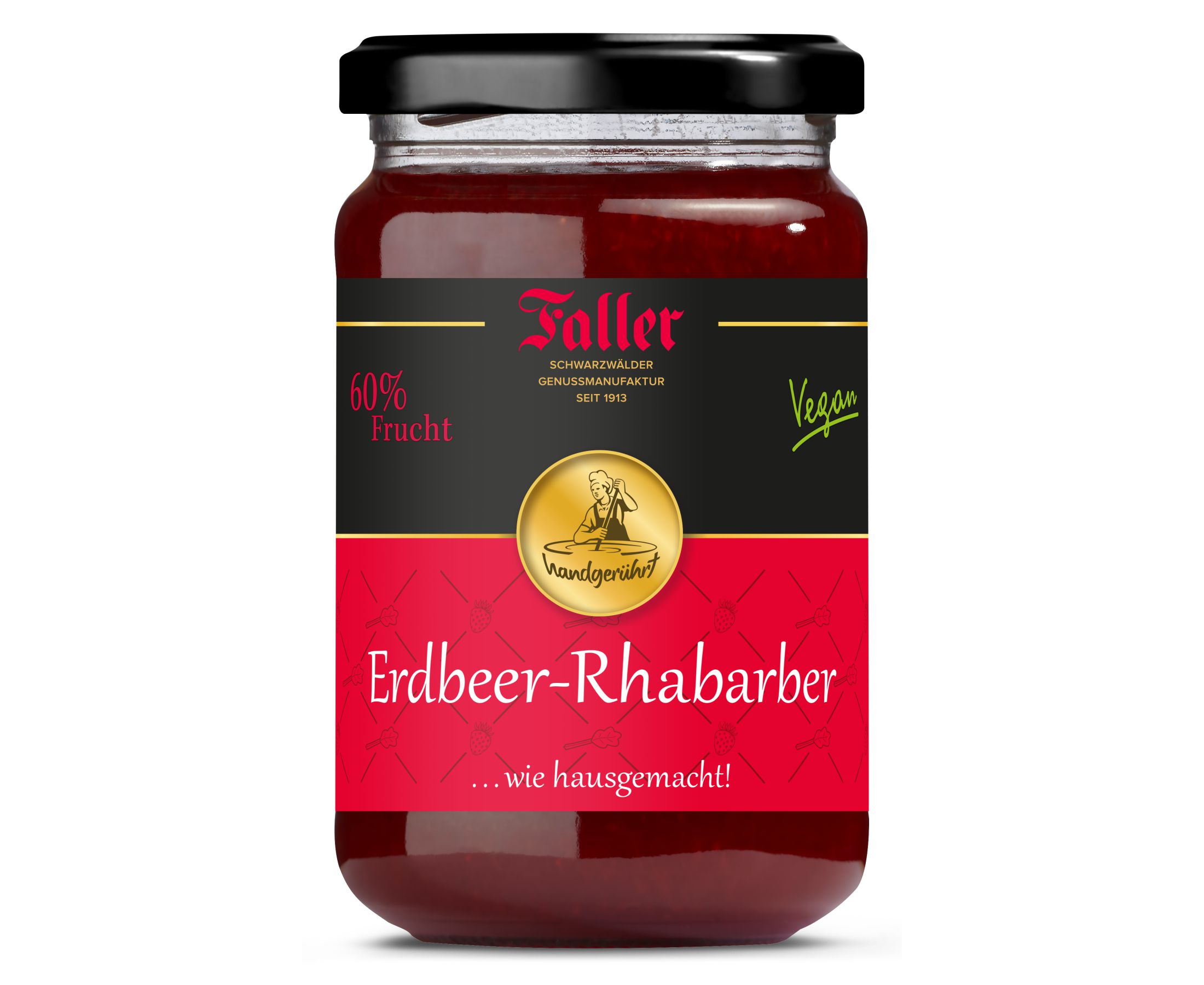 Erdbeer-Rhabarber_145303306178001_EAN_4033301213851_330g_WEB_0001 Erdbeer-Rhabarber Konfitüre extra